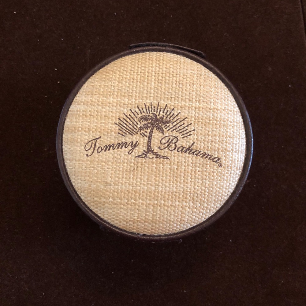 Tommy Bahama Leather Watch Case Box 3”H X 4”W EUC